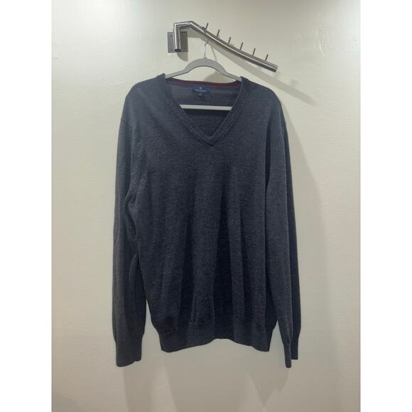 Brooks Brothers Extra Fine Merino Wool Sweater – XXL Gray V-Neck - Picture 5 of 14